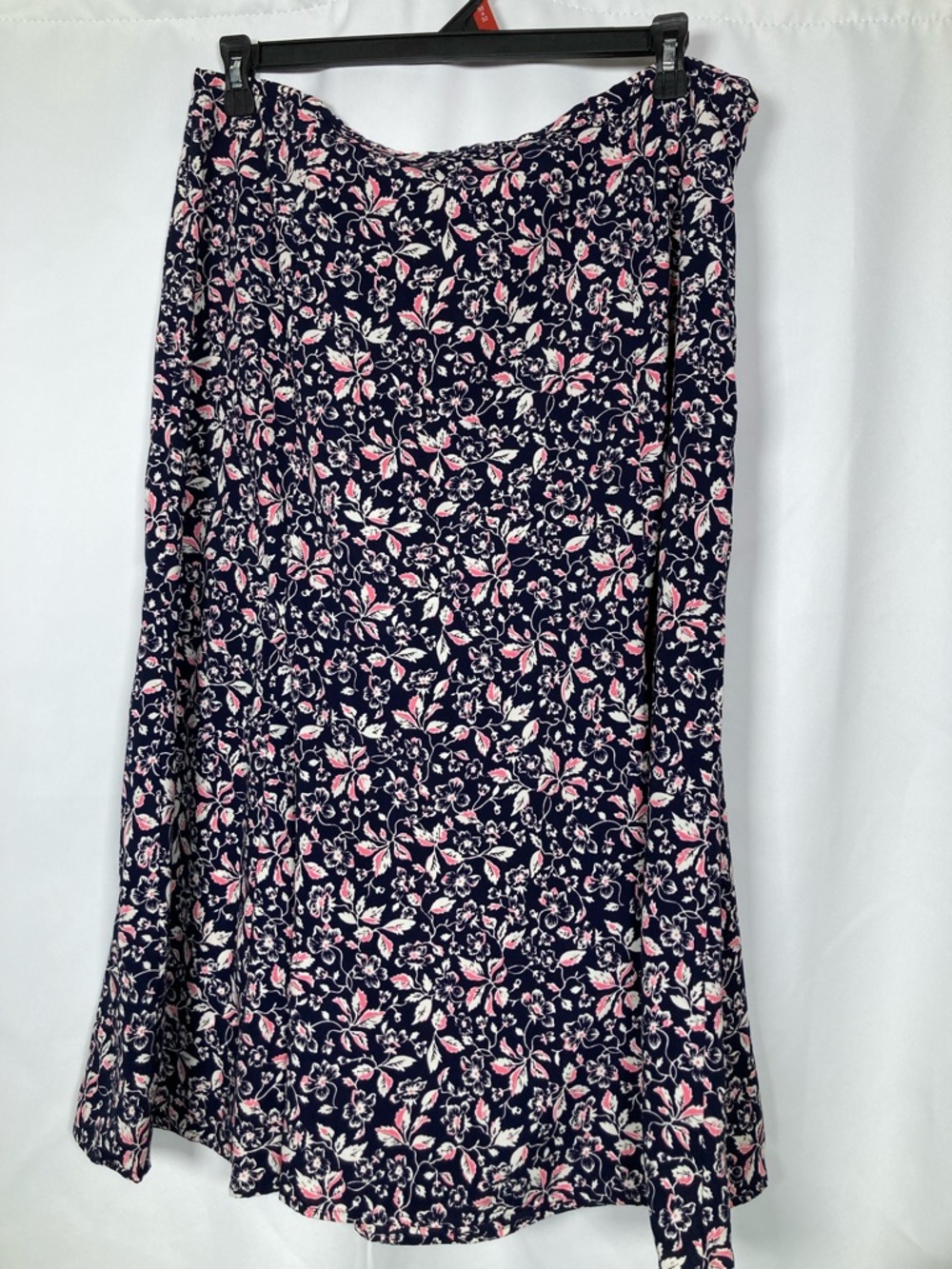 Rena Rowan VTG Floral Midi Skirt Size 18 Navy Pink White Ditsy Print 90s Grunge